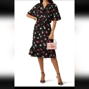 Black Label Lauren Ralph Lauren Floral Black Dress